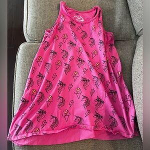 ⭐️EUC -Chaser -Pink Dress/Cover-Up - Unicorns & Ice Cream Cones Design - Size 12